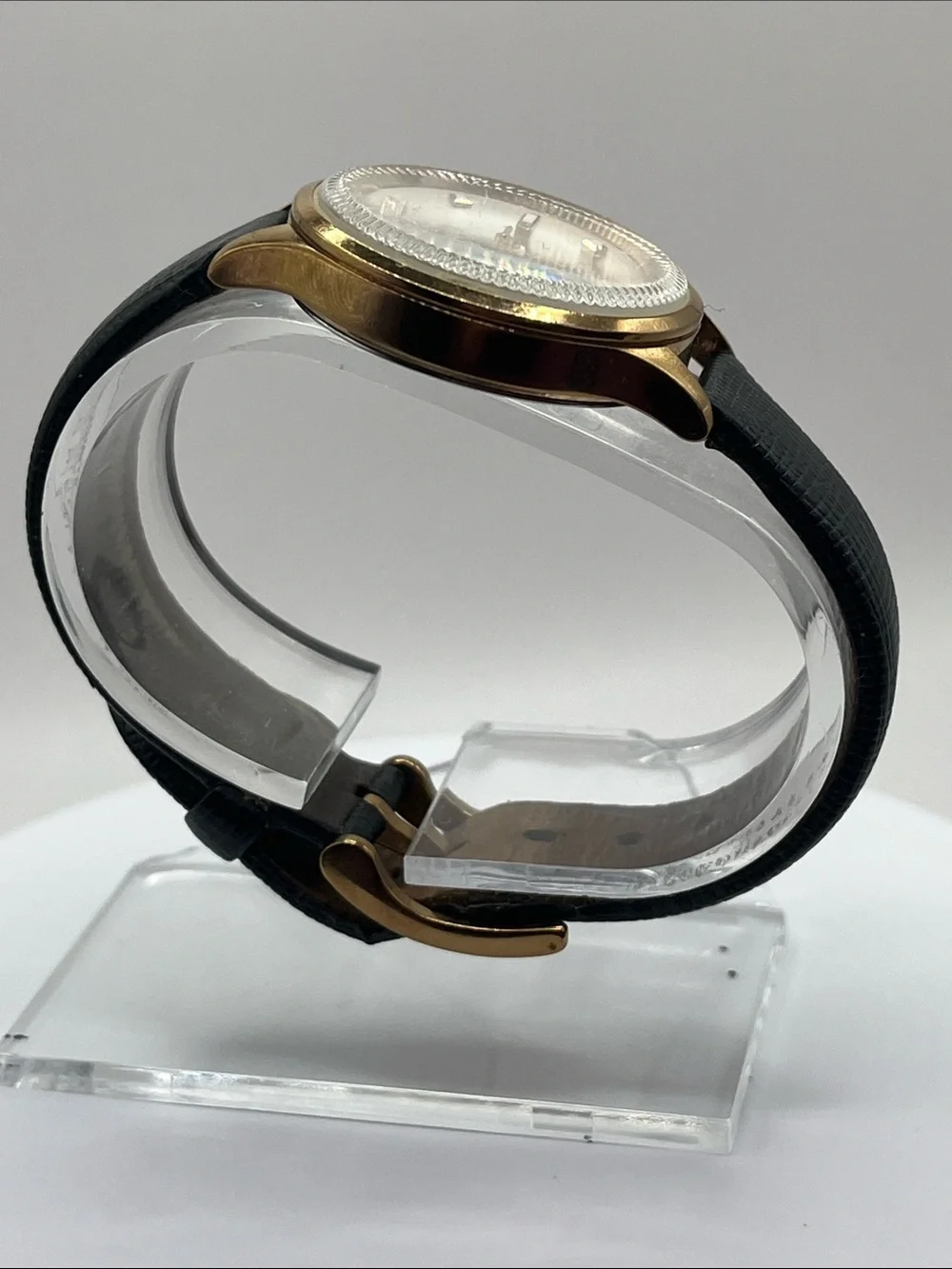 Ted Baker Gold-Tone Case White Dial Watch with Black Strap 31mm